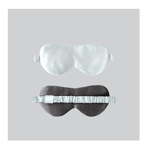 Blackout Schlafmasken, Seidenschlafmaske Maulbeere Sommeraugenkissen Hyaluronsäure(White)