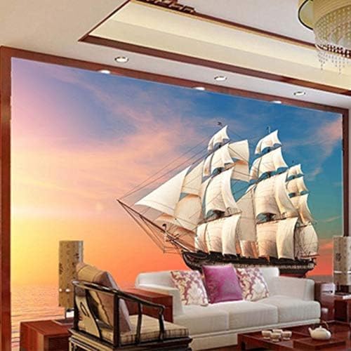 Fine Bunte Himmel Segelboot Landschaft Seaside 3D Tapeten Wanddekoration Fototapete Sofas Wohnzimmer Wandbild Schlafzimmer-400cm×280cm