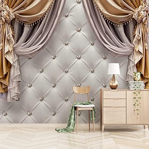 XLMING Pastellfarbene Vorhangfassade Küche Esszimmer Arbeitszimmer Wohnzimmer TV Hintergrund Wand 3D Tapete-150cm×105cm