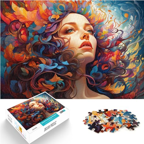 Puzzle für farbenfrohe psychedelische Kunst, 1000-teiliges Puzzle für Erwachsene, Holzpuzzle als Geschenk für die ganze Familie, 1000 Teile (50 x 75 cm)