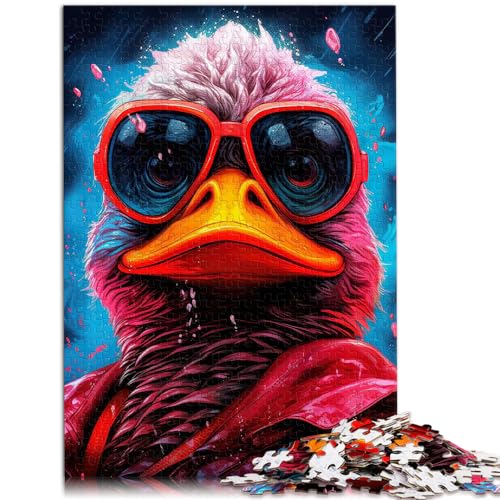 Puzzles für bunte Enten, Puzzles mit 1000 Teilen für Erwachsene, Holzpuzzles mit vollständig ineinander greifenden und zufällig geformten Teilen, 1000 Stück (50 x 75 cm)