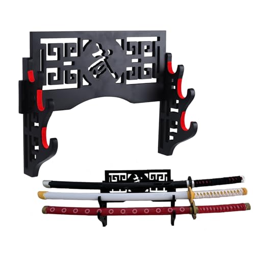 Z-fiber Schwert Wandhalterung Schwerthalter Display Stand Gepolstert Katana Wakizashi Genji und Samurai Schwerter,3 Tier