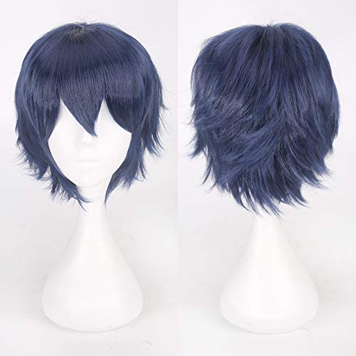 LINLINCD-Wig Anime Cosplay Perücke for Fasching Nachtleben CluI Party Dress Up Perücke Cosplay Anime Perücke Universal Farbe Harajuku Anti-Curled Herren Kurzhaar Anti-Curled Stil