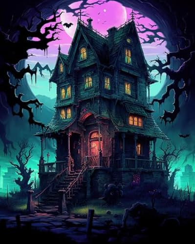 HfmQuisutron Holzpuzzle 1000 Stücke Horror Und Spannende Poster Haus Für Puzzle Familie Stressabbau Spiel Vf321Za