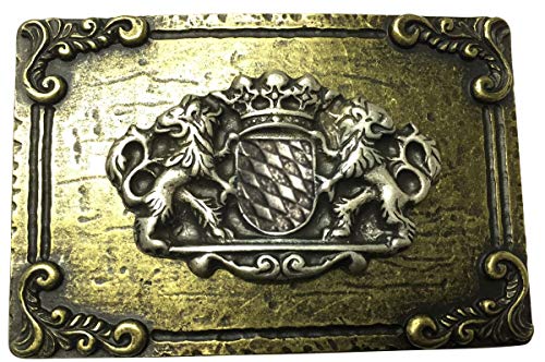 BELTINGER Gürtelschnalle Bayerisches Wappen 4,0 cm | Buckle Wechselschließe Gürtelschließe 40mm Massiv | Für die Tracht | bicolor g/s