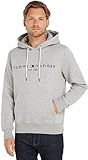 Tommy Hilfiger Herren Hoodie Core Tommy Logo mit Kapuze, Grau (Cloud Heather), L