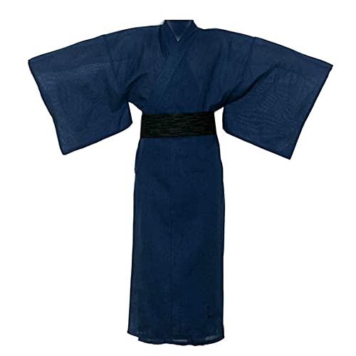 Fancy Pumpkin Yukata Kimono Kimono von Jinbei für Herren Japanische Robe-Pyjamas (Blau/Größe M)