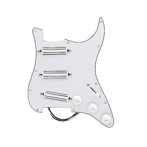 SSS Prewired Loaded E-Gitarre Schlagbrett-Set Alnico 5 Dual Rail Pickups Für FD-Gitarre (Color : White 3ply)