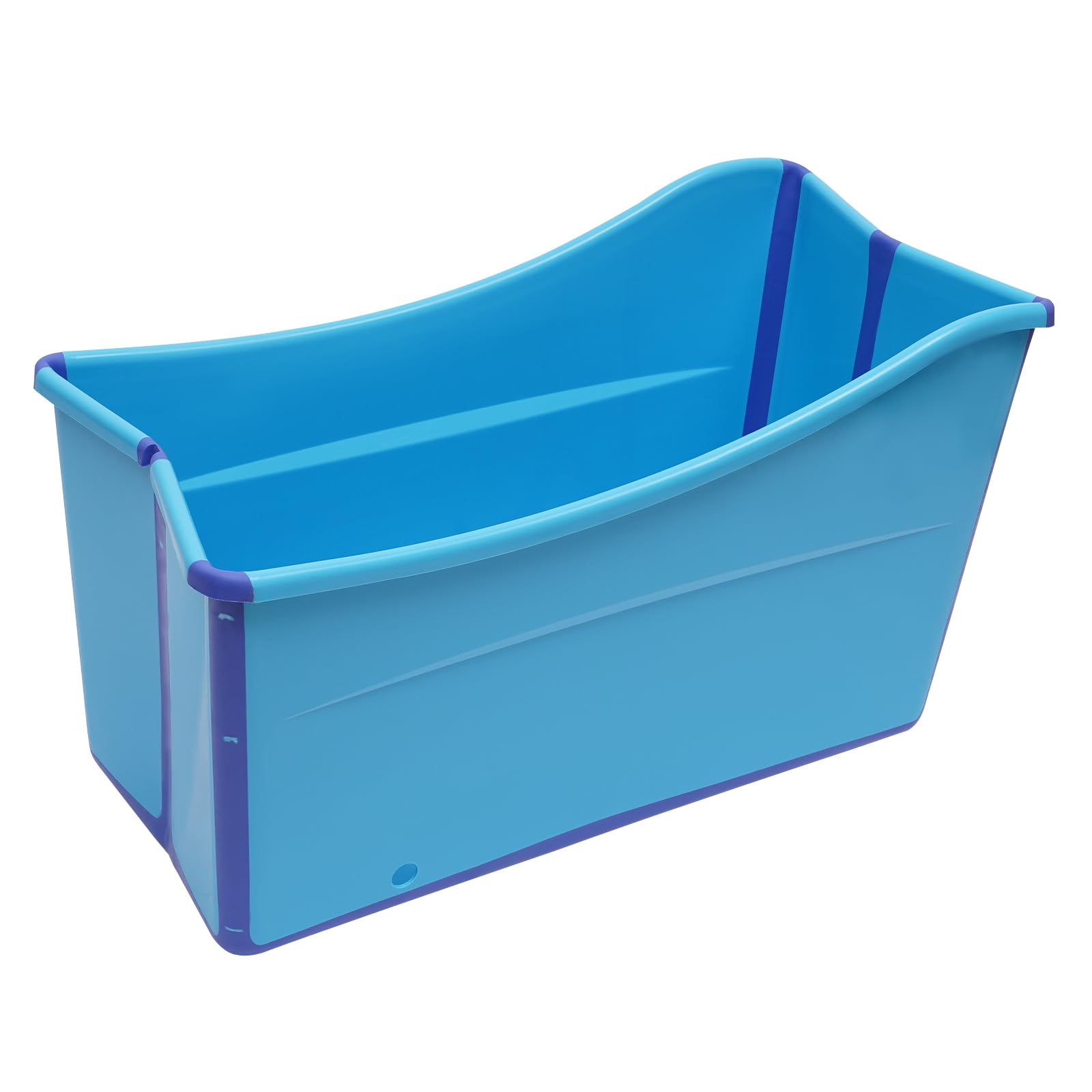 HuKaiL Faltbare Badewanne, Mobile Badewanne mit Abflussstopfen und Halteklammern, babybadewanneFaltbar für Erwachsene, Kinderbäder und Kinderschwimmen, 98 * 50 * 56cm, Blau