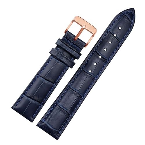 NEYENS Uhrenarmband aus echtem Leder, für Damen und Herren, für Citizen Rossini, 12, 14, 16, 18, 19, 20, 21, 22, 23 mm, Blau, 18 mm, Achat