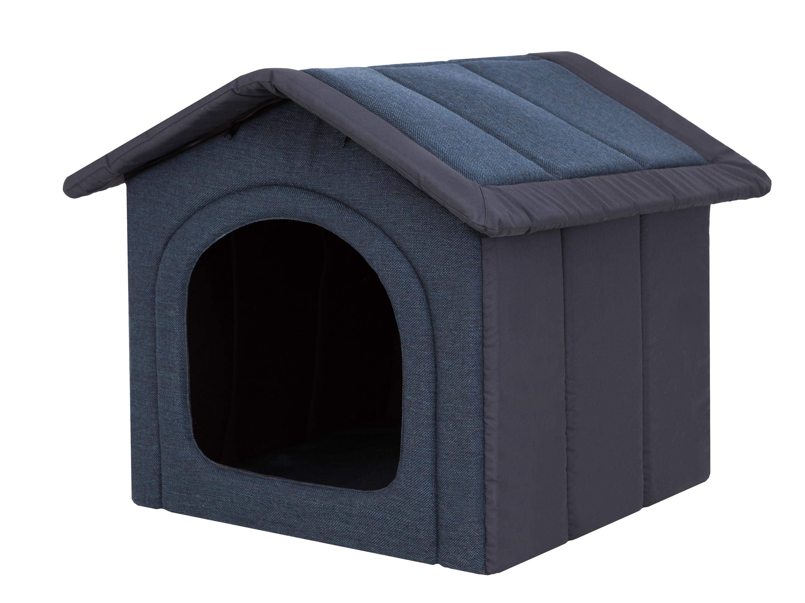 Hundehütte Hundehöhle Hundebett Hundehaus Katzenhöhle mittle M - 44x38 cm Navy blau