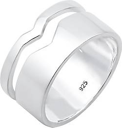 Elli, Ring Bandring Geo Cut-Out Basic Trend 925 Silber Figa in silber, Schmuck für Damen 2