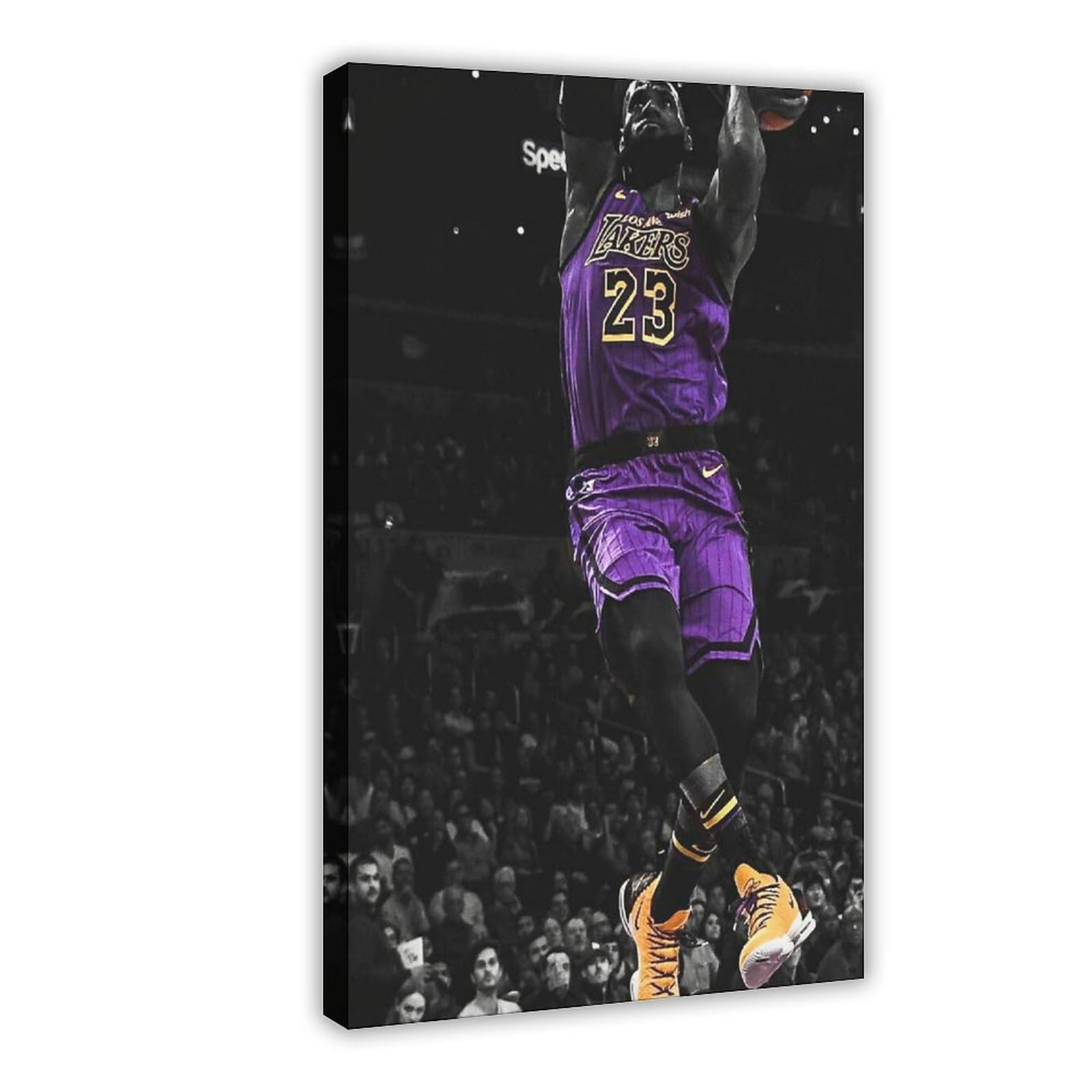 HACERR Lebron James Poster, NBA Los Angeles Lakers Dunk Poster, Leinwandposter, Schlafzimmer, Dekoration, Landschaft, Büro, Raumdekoration, Geschenk, 50 x 75 cm