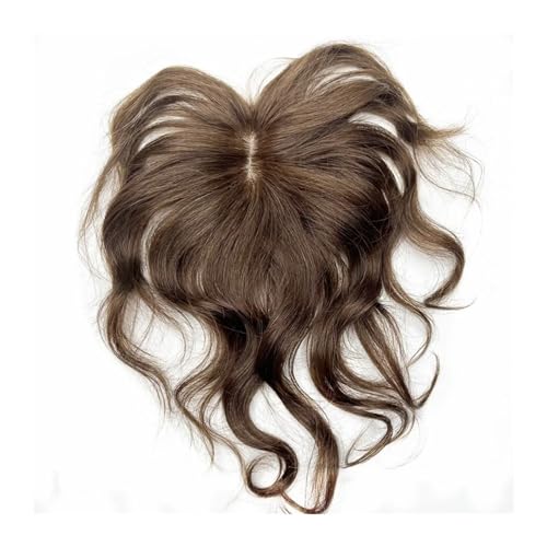 Haartopper für Frauen Körpergewellter Echthaar-Topper, Clip-in-Haarteil-Extensions, 25,4 cm, brasilianisches Remy-Haar, 10 x 12 cm Spitzenbasis-Topper, erhöhen das Haarvolumen for Frauen Haarteil Topp