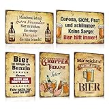 5er Set Blechschilder Lustiger Spruch - Retro Metallschild 20x30cm - Vintage Schild für Bar Club Pub