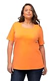 Ulla Popken Damen große Größen Übergrößen Plus Size T-Shirt, A-Linie, Carree-Ausschnitt, Halbarm Cantaloupe orange 46+ 807286640-46+