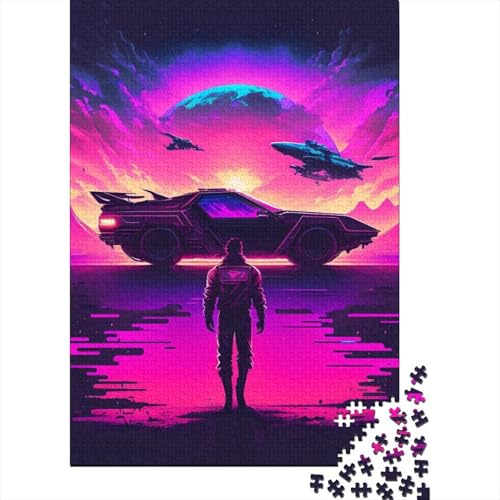 Synthwave Puzzles für Erwachsene und Jugendliche, 1000 Teile, Puzzles für Erwachsene und Jugendliche, Spielspielzeug für Erwachsene, Familienpuzzle, Geschenk, 75x50cm