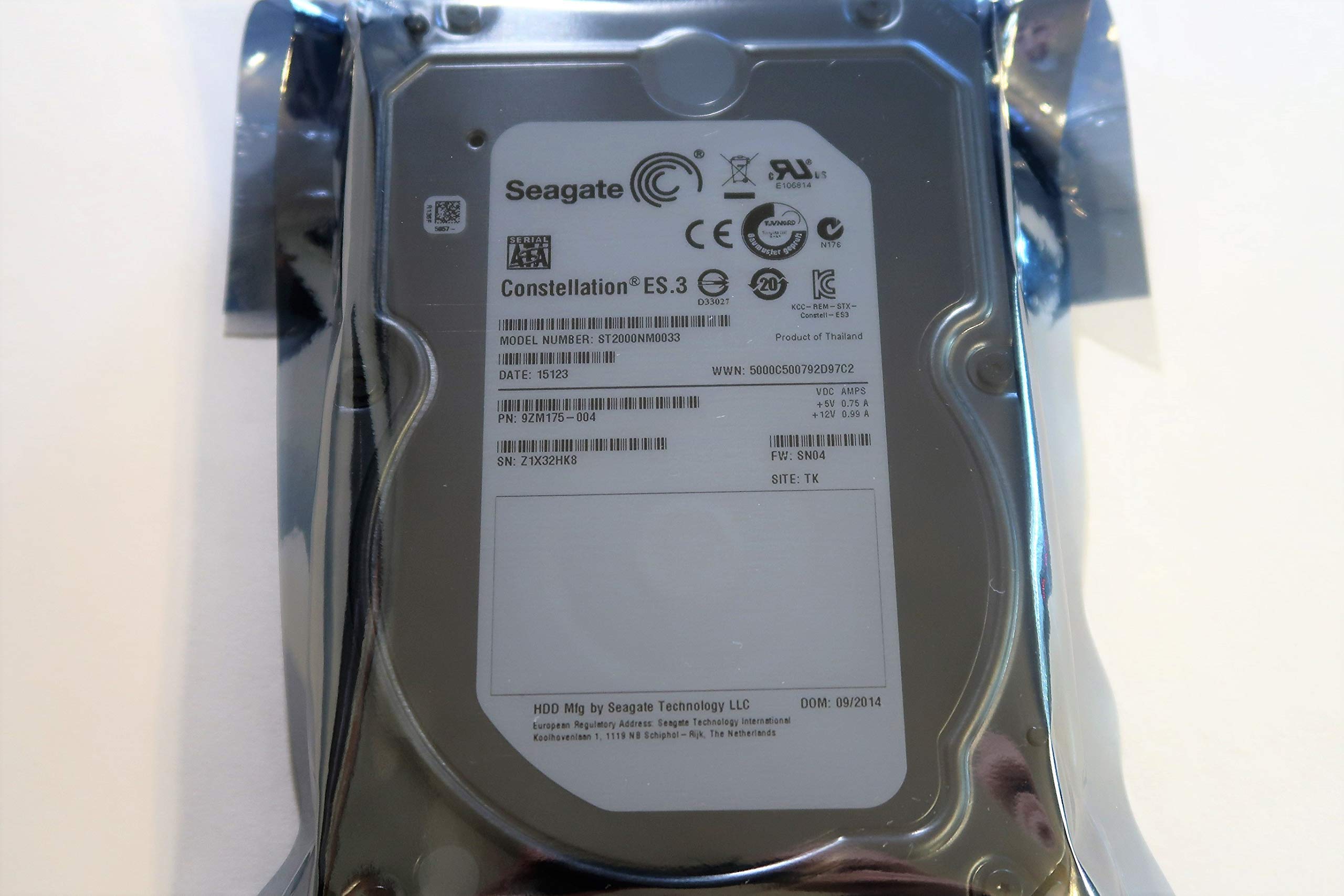 Seagate 9ZM175-003 Einzelheiten ES.3 ST2000NM0033 2TB 128MB SATA 6,0GB/S 3.5 (Zertifiziert generalüberarbeitet)