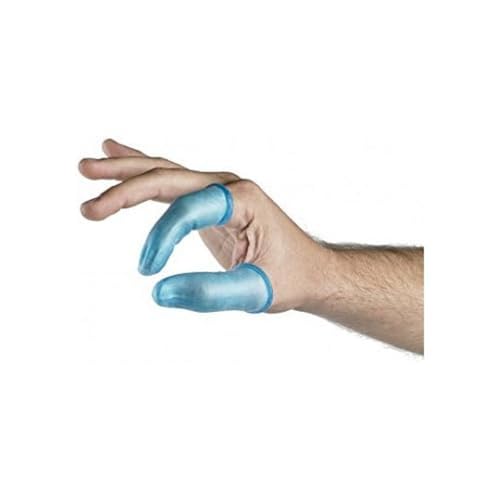 Maya Professionelles Werkzeug dexr Fingerhüte Gummi non-detectable, visuell erkennbare, 25 Stück, blau