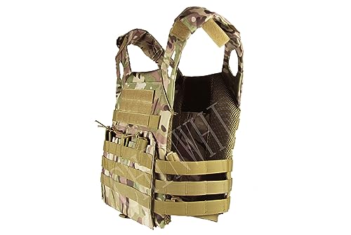 QHIU Unisex Taktische Weste Plate Carrier Camouflage Molle Schutz Multifunktions Kampf Militär verstellbares Vest für Airsoft Paintball CS SWAT Wargame Jagd Outdoor Sport, Einheitsgröße