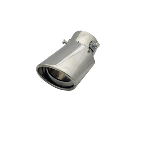 Auto-Heckschalldämpfer-Spitze 63mm Auto Universal Endrohr Auto Auspuff Schalldämpfer Modifizierte Lieferungen Auspuffrohr Modifikation Auto Accessicess Auto-Heckendrohr(Silver)