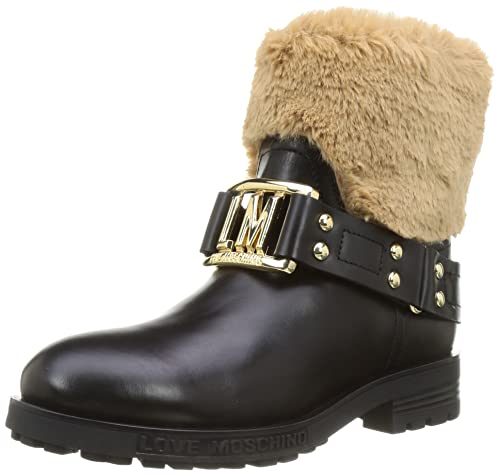 Love Moschino Damen Collezione Autunno Inverno 2021 Stiefelette, Schwarz, 37 EU