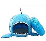 BADASS SHARKS Winter Pet Products Warm Soft Hund Haus Pet Schlafsack Shark Hundehütte Katzenbett Katzenhaus 42 cm/50 cm, 50cm, blau