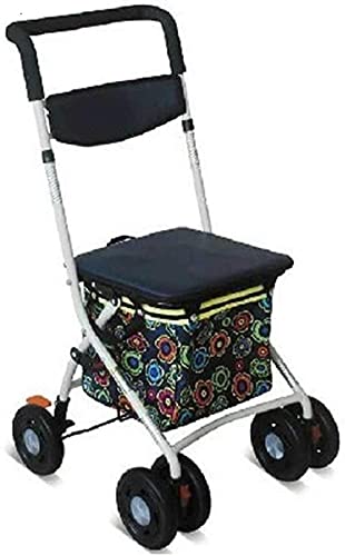 Rollator Lauflernhilfe Älterer Lauflernhilfe Faltbar Vierrad Rollator Einkaufswagen Lauflernhilfe mit Rückenlehne Einkaufskorb Handlauf Abnehmbar Sehnsucht nach Vorwärts