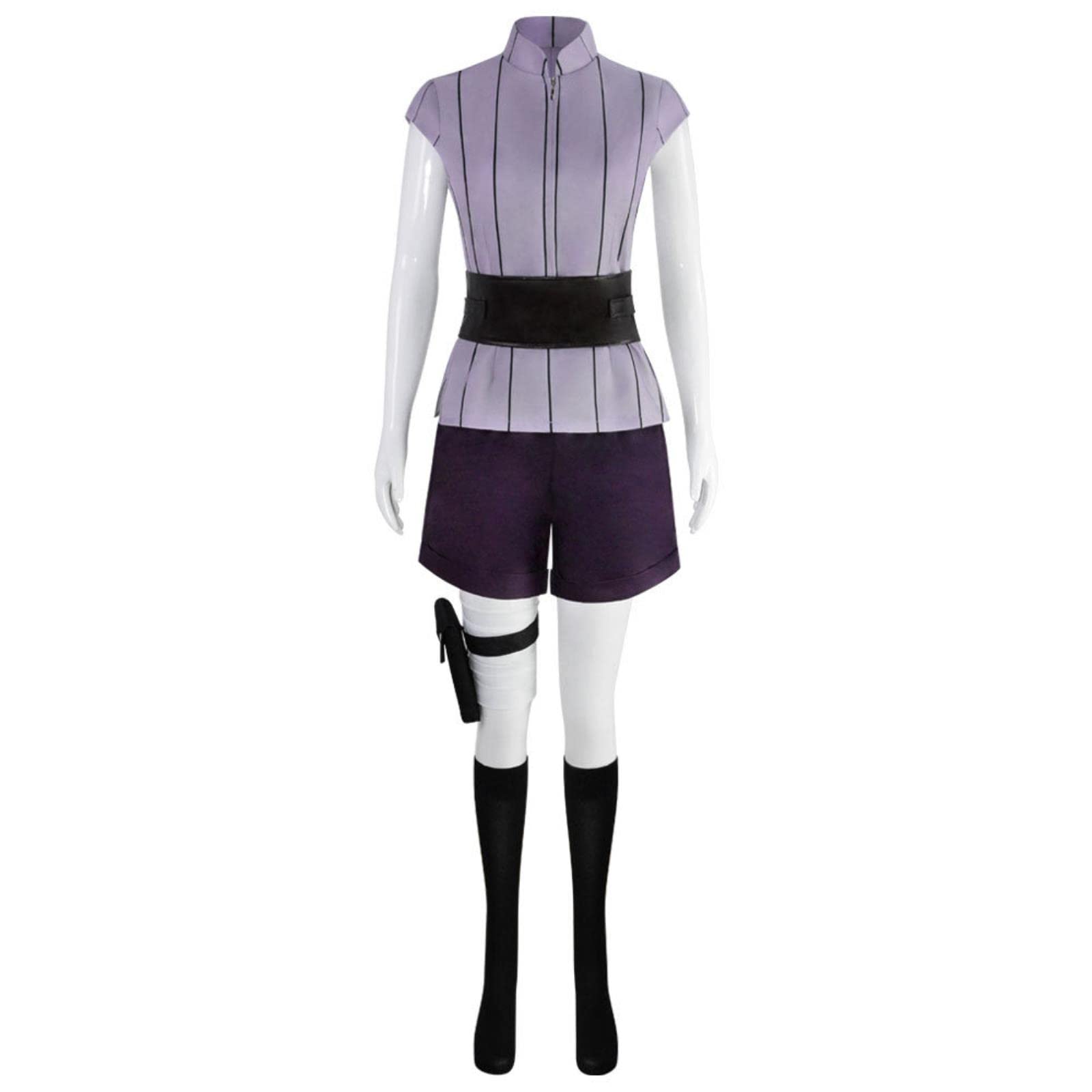 JGZGCG Anime Hyuga Hinata Cosplay Kostüm Hemd Hosen Gürtel für Frauen Halloween Party Karneval Kostüme Perücke Stirnbänder Weihnachten Rollenspiel