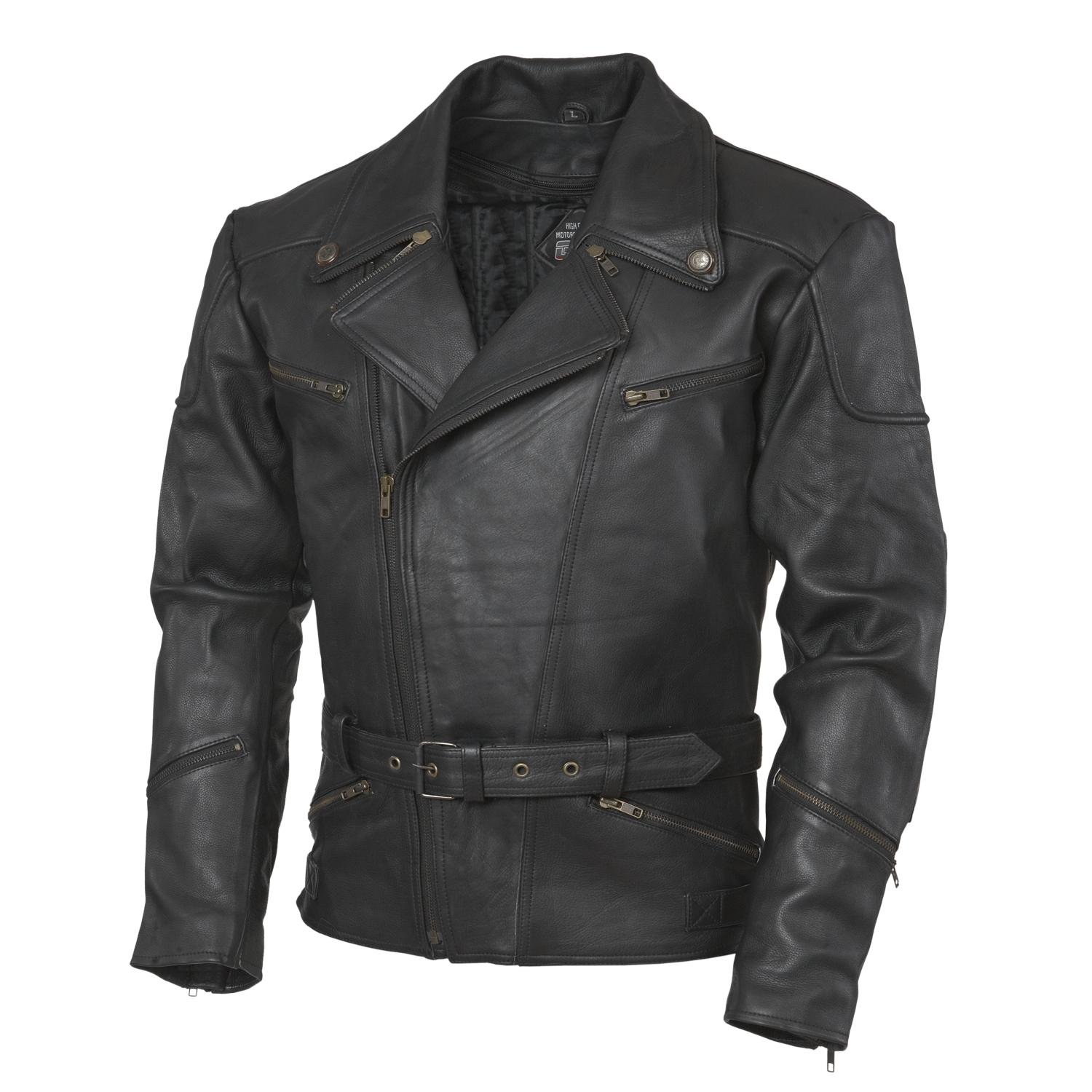 GERMAS 481.01-52-L Motorrad Lederjacke CLASSIC Premiumleder, Schwarz, Gr. L