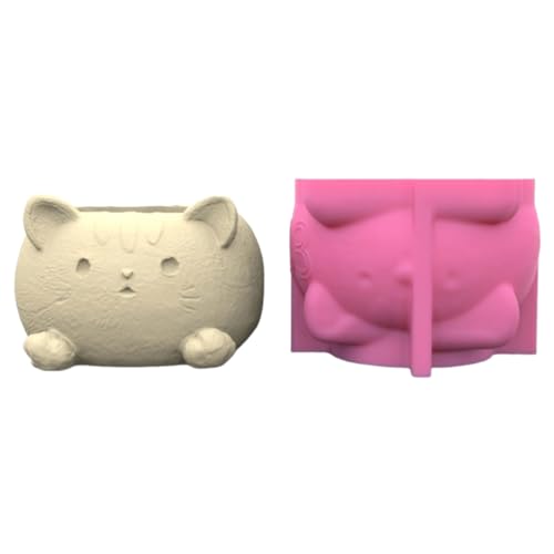 SZYDD Silikonform Katze Silikonform 3D Katze Silikonform Gießform Silikonform Epoxidharz Gießform Resin Form für Sukkulenten Pflanzen Vasen Kerzenständer Beton Gips