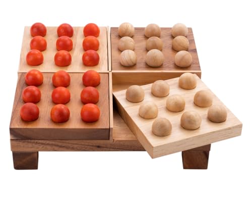 Engelhart – 350250- Quinto aus Holz – schwedisches Holzspiel für 2 Spieler – Strategiespiel – Brettspiel – 20,5 x 20,5 x 5 cm