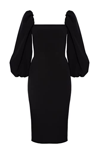 Swing Fashion Women's Giselle | Schwarz Bleistiftkleid | Damen Etuikleider | Festliches Abendkleid | Partykleid | Cocktailkleider | Sexy Tailliertes Enges Kleid 36 (S)