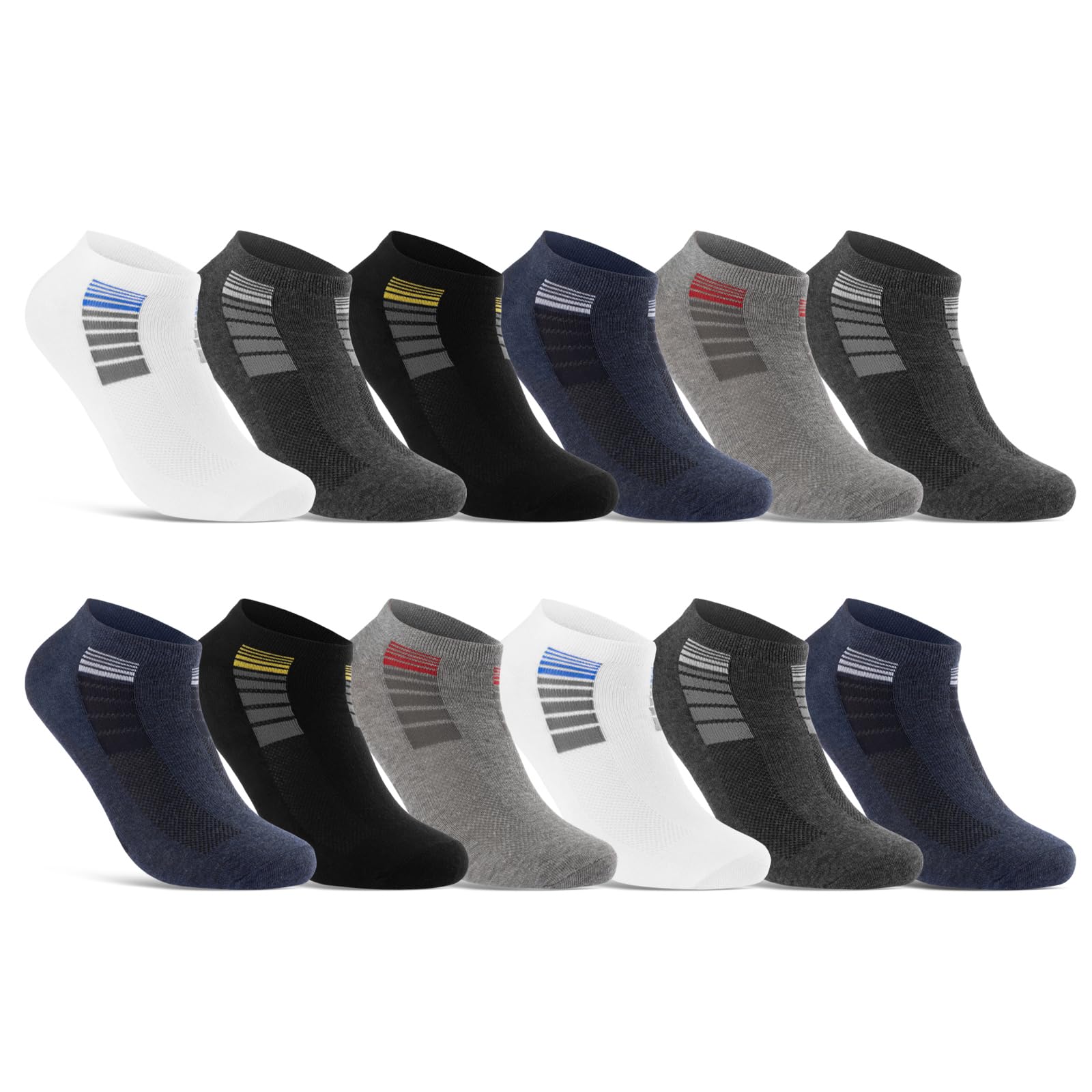 8 | 12 | 20 Paar Sneaker Socken Herren Mehrfarbig Baumwolle 16735 WP (12 Paar 39-42)