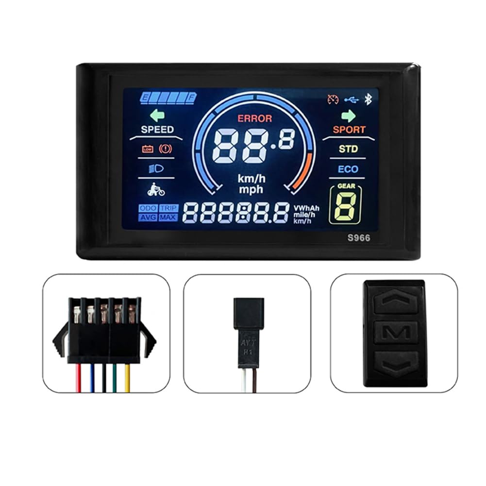 Naugan 24-72V E- LCD-S966 Buntes Display-Bedienfeld mit NFC-Funktion SM-Stecker ElektrofahrradzubehöR