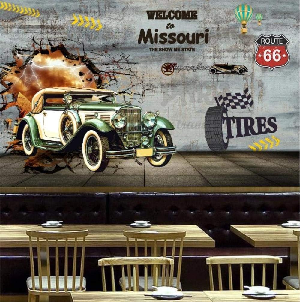 Stereo-Oldtimer 3D Tapete Poster Restaurant Schlafzimmer Wohnzimmer Sofa TV Dekorative Wand-350cm×256cm