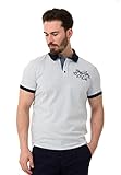 Cipo & Baxx Herren Poloshirt T-Shirt Knopfleiste Stickerei Kurzarm Baumwolle CT767 Hellblau L