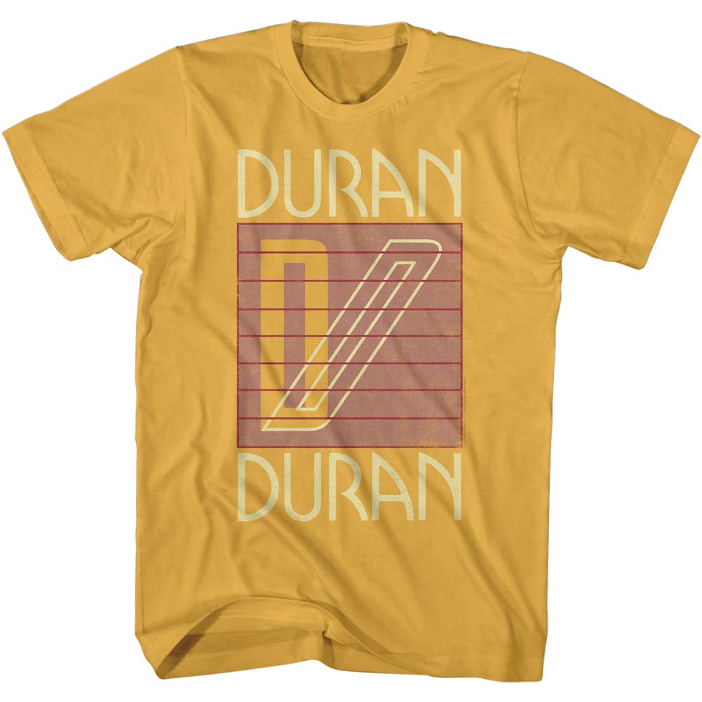 American Classics Duran Duran Band Khanada Logo Adult Short Sleeve T-Shirt Graphic Tee, gold, X-Groß