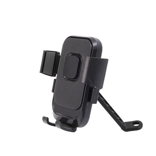 Handyhalterung Motorrad Radfahren Navigation Telefon Halter Motorrad Elektrische Griff Halterung Rückspiegel Halterung Stoßfest Telefon Stehen Handyhalter Fahrrad(Black- Side Mirror)