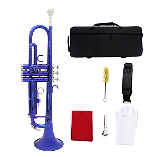 Trompete Messing Trompete BB B Flat Trompeta Professional Messing Instrument (Color : Blue)