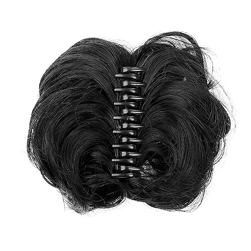 Haarteil Haargummi Krallenklammer, unordentlicher Haarknoten, gewelltes, lockiges Haarteil, Chignon-Pferdeschwanz-Verlängerung, synthetische zerzauste Hochsteckfrisur-Haarverlängerung, Scrunchie-Haart