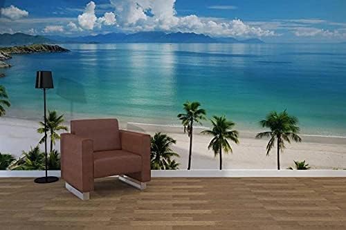 XLMING Blauer Himmel, Weiße Wolken Und Meerblick Küche Esszimmer Arbeitszimmer Wohnzimmer TV Hintergrund Wand 3D Tapete-430cm×300cm