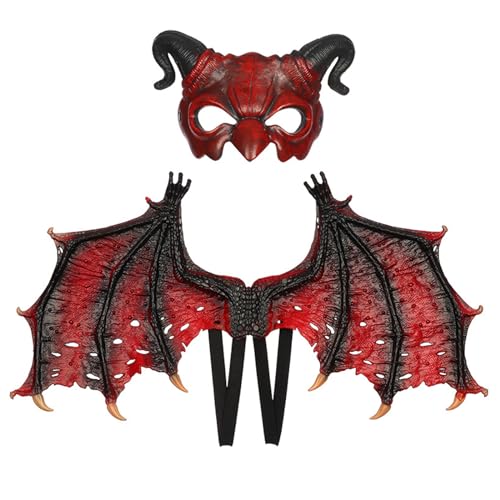 Aurgiarme Drachenflügel-Kostüm für Erwachsene, Drache und Set, Halloween-Drache, Cosplay-Kostüm für Männer und Frauen, Halloween, Cosplay, Party, Halloween-Kostüm, Zubehör