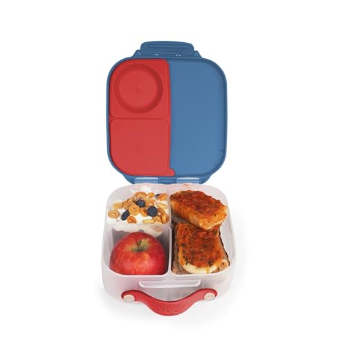 Leichte Bento-Box, Lunch-Snackbehälter mit 2 auslaufsicheren Fächern, ab 3 Jahren, Schulbedarf, BPA-frei (Blue Blaze, Fassungsvermögen: 4 ¼ Tassen