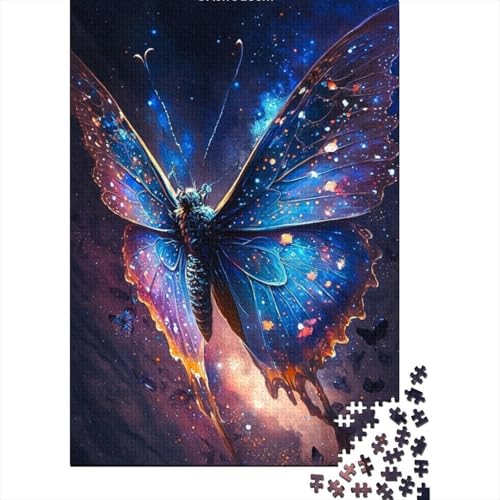 1000 Teile für Erwachsene, schwierige Puzzles, kosmischer Schmetterling, Holzpuzzles für Teenager, Geschenke, einzigartige Geburtstags (Größe 75x50cm)