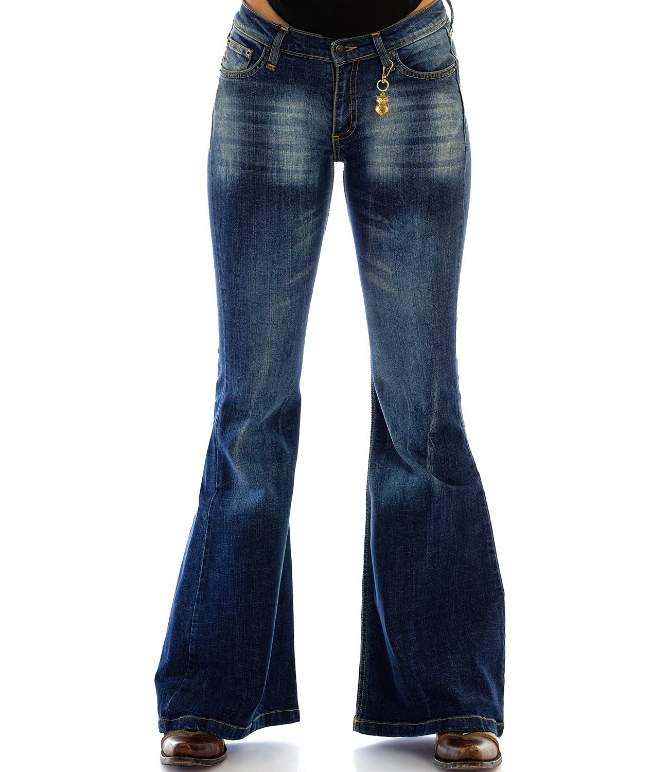 Comycom Schlaghose Jeans blau Calita