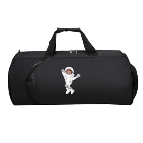 Kleine Reisetasche Anime N.A.S.A, HandgepäCk Tasche Faltbar, Overnight Weekend Damen HandgepäCk Sporttasche Koffer Flugzeug(Black 2)