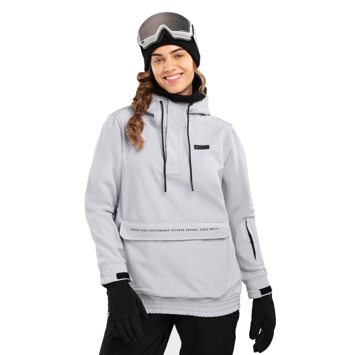 SIROKO - Snowboardjacke mit Kängurutasche für Damen W3-W Lhotse - XXL - Grau