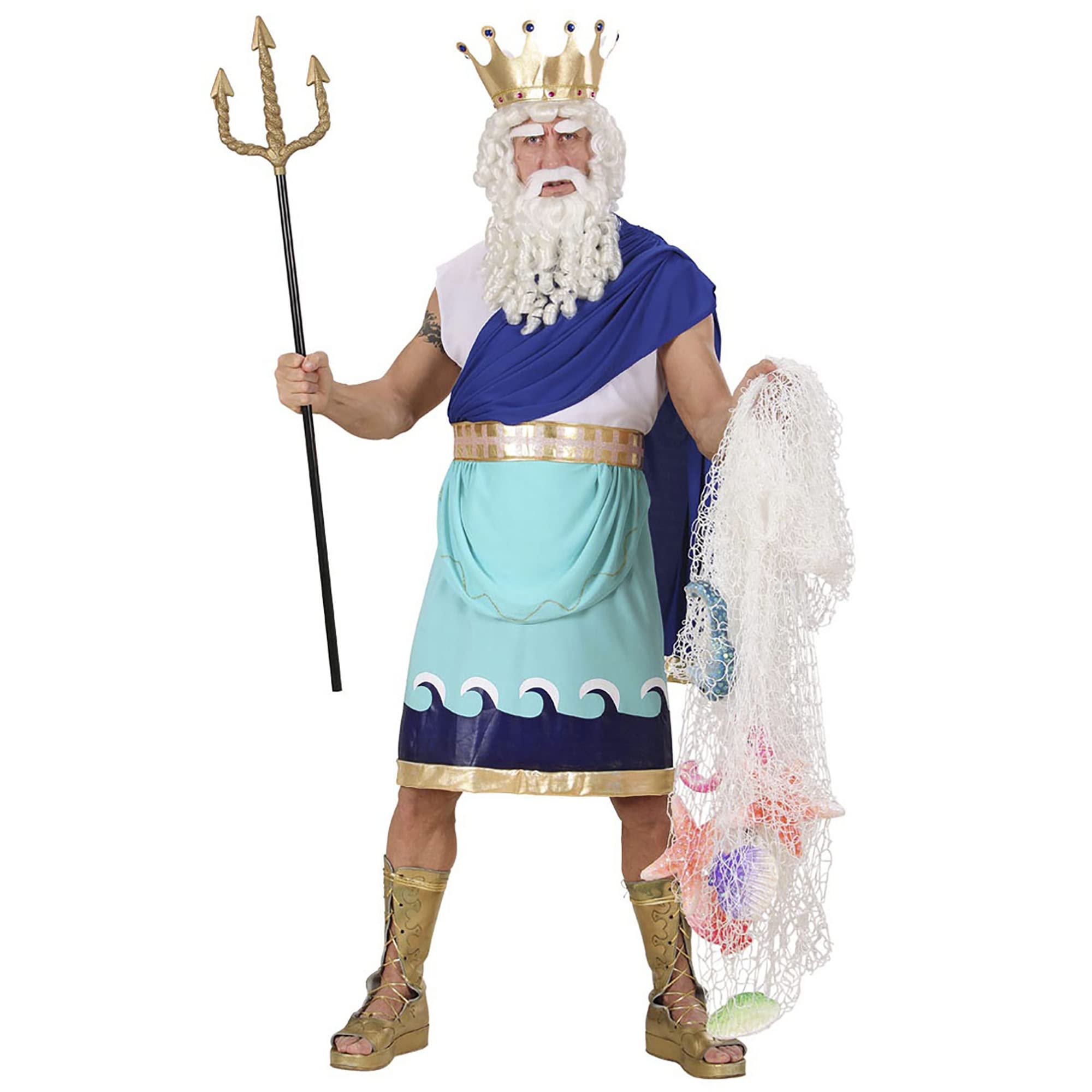 WIDMANN MILANO PARTY FASHION - Kostüm Poseidon, griechischer Gott, Gott des Meeres, Unterwasserwelt, Faschingskostüme