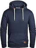 Grin&Bear Herren Kapuzenpullover mit hohem Kragen Navy, S, GEC474